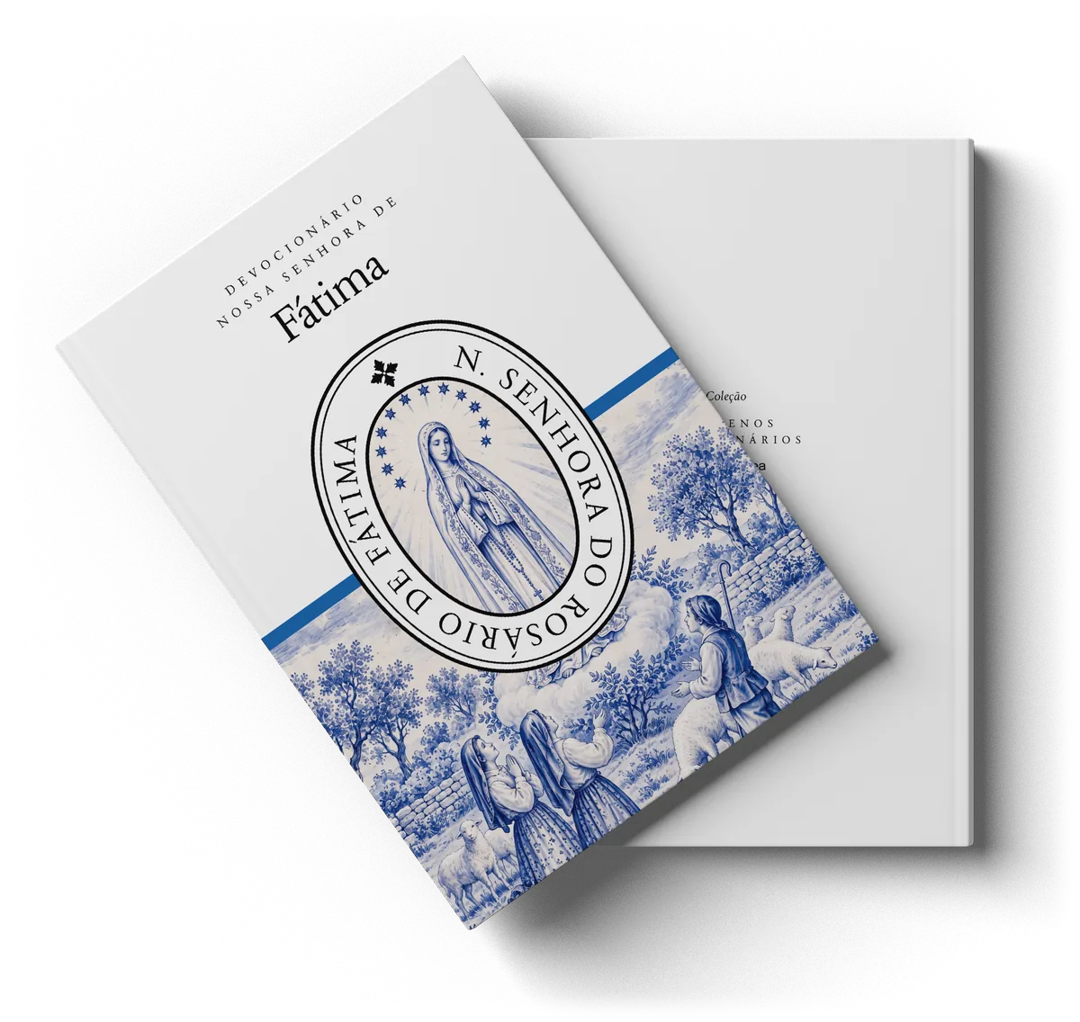 Capa e quarta capa do Devocionário a Nossa Senhora de Fátima, da Coleção Pequenos Devocionários