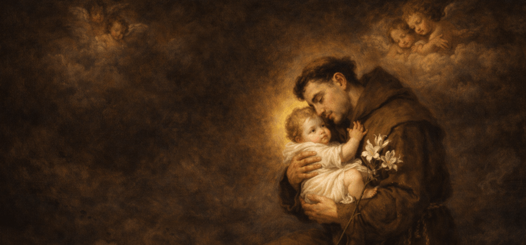 Como certo fidalgo viu a Santo Antônio abraçado ao dulcíssimo Menino e Senhor Nosso Jesus Cristo